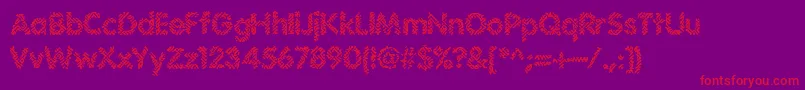 フォントIrritate – 紫の背景に赤い文字