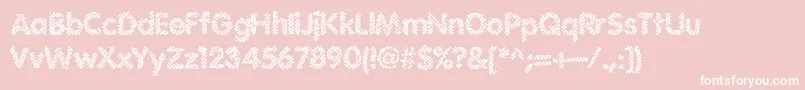 Irritate-Schriftart – Weiße Schriften auf rosa Hintergrund