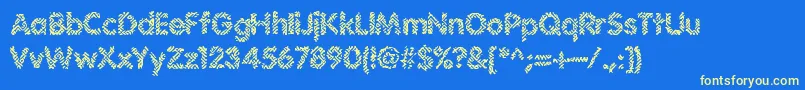 Irritate-fontti – keltaiset fontit sinisellä taustalla