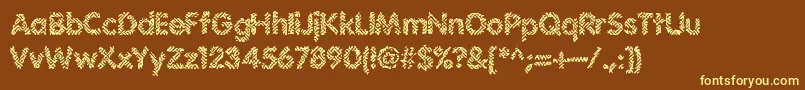 Irritate-fontti – keltaiset fontit ruskealla taustalla