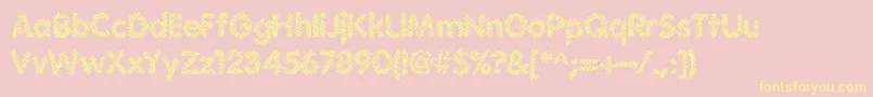 Irritate-Schriftart – Gelbe Schriften auf rosa Hintergrund