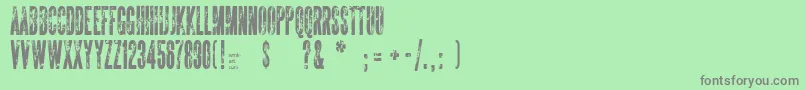 Fonte TheSickmen – fontes cinzas em um fundo verde