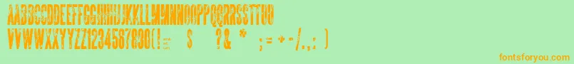 TheSickmen-Schriftart – Orangefarbene Schriften auf grünem Hintergrund