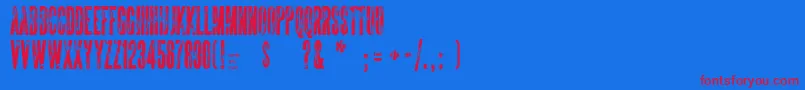 フォントTheSickmen – 赤い文字の青い背景