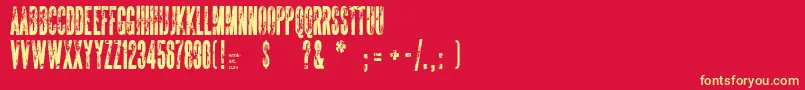 TheSickmen Font – Yellow Fonts on Red Background