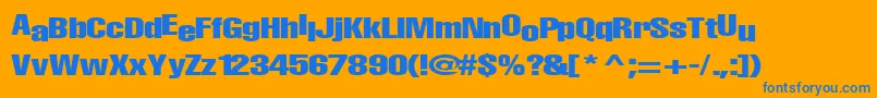 Fonte BabyRegularTtnorm – fontes azuis em um fundo laranja