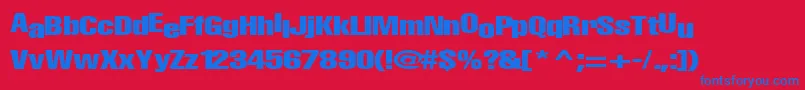 BabyRegularTtnorm-Schriftart – Blaue Schriften auf rotem Hintergrund