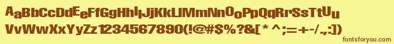 BabyRegularTtnorm-Schriftart – Braune Schriften auf gelbem Hintergrund