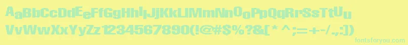 フォントBabyRegularTtnorm – 黄色い背景に緑の文字