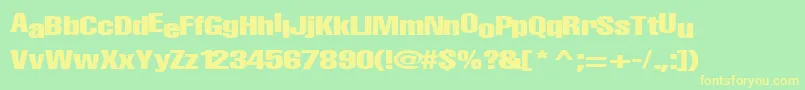 BabyRegularTtnorm Font – Yellow Fonts on Green Background