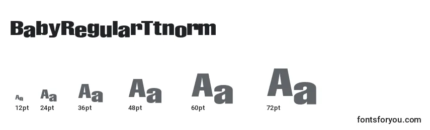 BabyRegularTtnorm Font Sizes