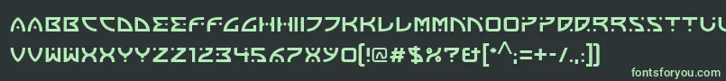 フォントFranoschLtBold – 黒い背景に緑の文字