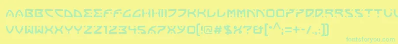 フォントFranoschLtBold – 黄色い背景に緑の文字