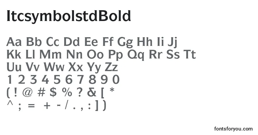 A fonte ItcsymbolstdBold – alfabeto, números, caracteres especiais