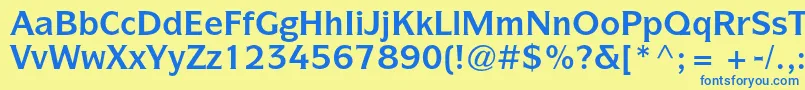 フォントItcsymbolstdBold – 青い文字が黄色の背景にあります。