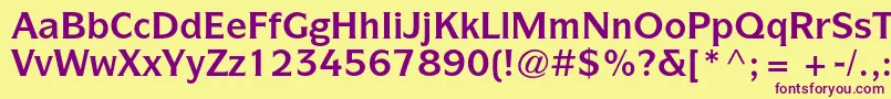 ItcsymbolstdBold Font – Purple Fonts on Yellow Background