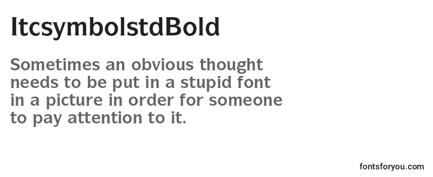 Review of the ItcsymbolstdBold Font