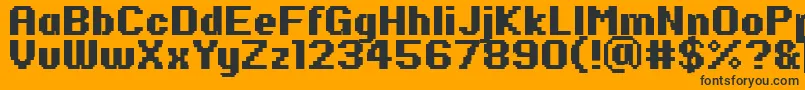 Fonte PfRondaSevenBold – fontes pretas em um fundo laranja