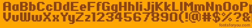 fuente PfRondaSevenBold – Fuentes Marrones Sobre Fondo Naranja