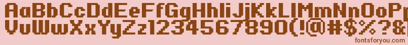 Шрифт PfRondaSevenBold – коричневые шрифты на розовом фоне
