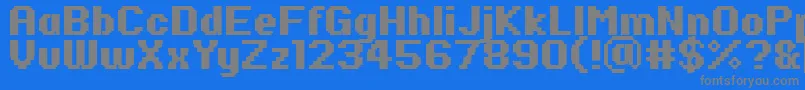 PfRondaSevenBold-Schriftart – Graue Schriften auf blauem Hintergrund