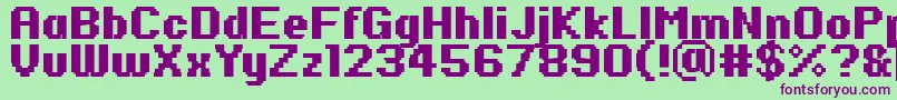 PfRondaSevenBold Font – Purple Fonts on Green Background