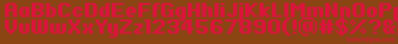 PfRondaSevenBold-Schriftart – Rote Schriften auf braunem Hintergrund