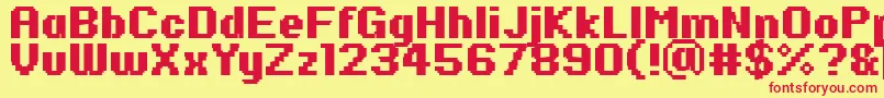 PfRondaSevenBold Font – Red Fonts on Yellow Background