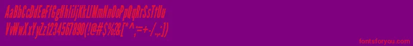 LeaguegothicCondensedItalicWebfont Font – Red Fonts on Purple Background