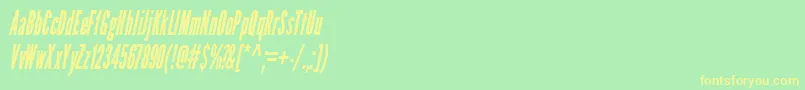 fuente LeaguegothicCondensedItalicWebfont – Fuentes Amarillas Sobre Fondo Verde