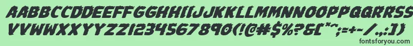 Johnnytorchexpandital Font – Black Fonts on Green Background