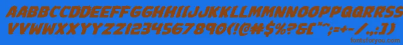 Johnnytorchexpandital Font – Brown Fonts on Blue Background