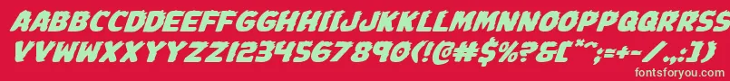 Johnnytorchexpandital Font – Green Fonts on Red Background