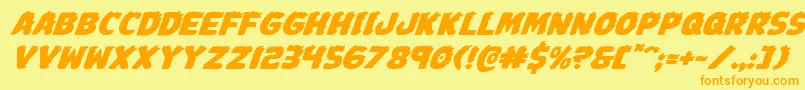 Johnnytorchexpandital Font – Orange Fonts on Yellow Background