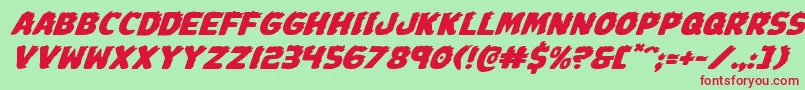 Johnnytorchexpandital Font – Red Fonts on Green Background