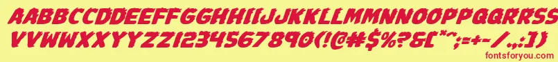 Johnnytorchexpandital Font – Red Fonts on Yellow Background