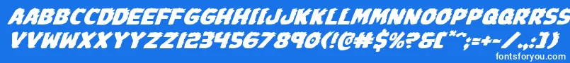 Johnnytorchexpandital Font – White Fonts on Blue Background