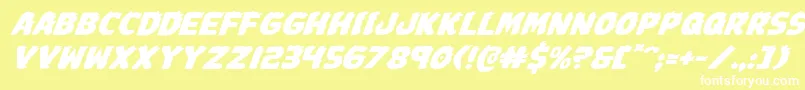 Johnnytorchexpandital Font – White Fonts on Yellow Background