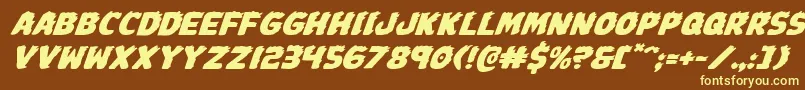 Johnnytorchexpandital Font – Yellow Fonts on Brown Background