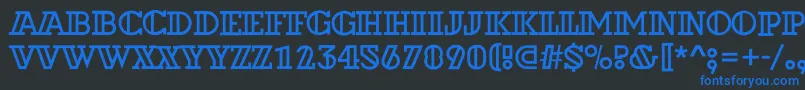 ADexterotlrough Font – Blue Fonts on Black Background