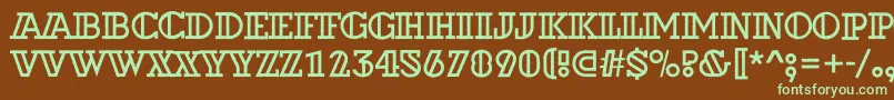 ADexterotlrough Font – Green Fonts on Brown Background