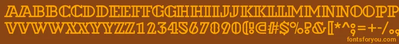 ADexterotlrough Font – Orange Fonts on Brown Background