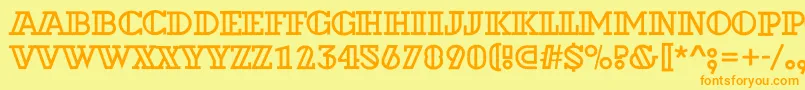 ADexterotlrough Font – Orange Fonts on Yellow Background