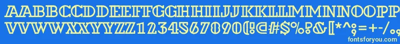 ADexterotlrough Font – Yellow Fonts on Blue Background