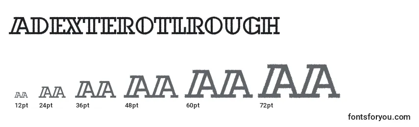 ADexterotlrough Font Sizes