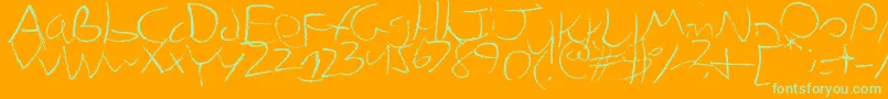 Chicken Font – Green Fonts on Orange Background