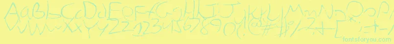 Chicken Font – Green Fonts on Yellow Background