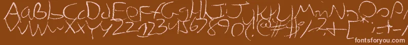 Chicken Font – Pink Fonts on Brown Background
