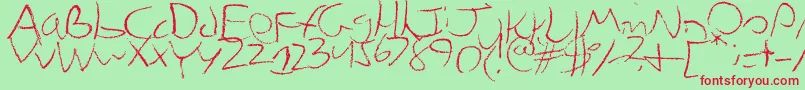 Chicken Font – Red Fonts on Green Background