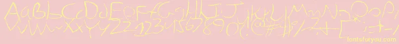 Chicken Font – Yellow Fonts on Pink Background